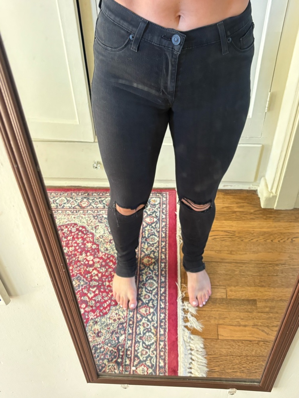 Hudson Jeans Black Ripped Skinny Jeans